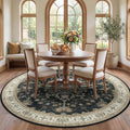 RELEANY Washable Area Rug, Round 7ft, Water Repellent, Pet Friendly, Vintage by RELEANY