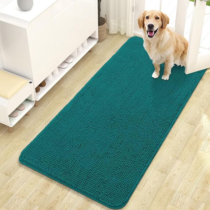 OLANLY Dog Door Mat for Muddy Paws 47x24, Super Absorbent Chenille Mud Mat | by OLANLY