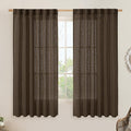 Semi Sheer Linen Curtains 63 Inch by LAMIT
