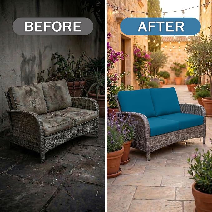 Waterproof Outdoor Cushion Covers, Stretch Patio Slipcovers | UV Resistant - Image 4