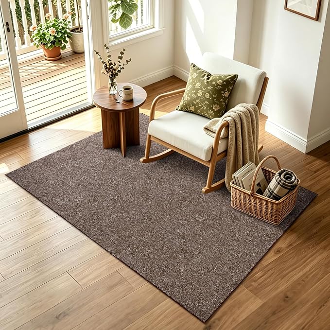 3x5 Coffee/White Area Rug Washable Non-Slip Soft Thin - Image 3