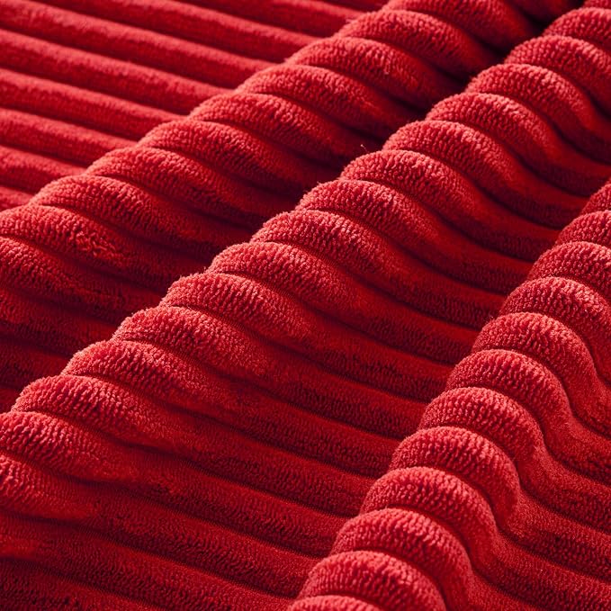 MIULEE Soft Corduroy Decorative Throw Pillow Covers Christmas Red 18x18 | Set - Image 4