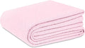 COTTON CRAFT Soft Cotton Thermal Blanket - Plush Herringbone Twill - All Season Luxurious Breathable Skin Friendly Lightweight Cooling Throw Blanket - Sofa Couch Travel Camping Dorm - Twin Light Pink