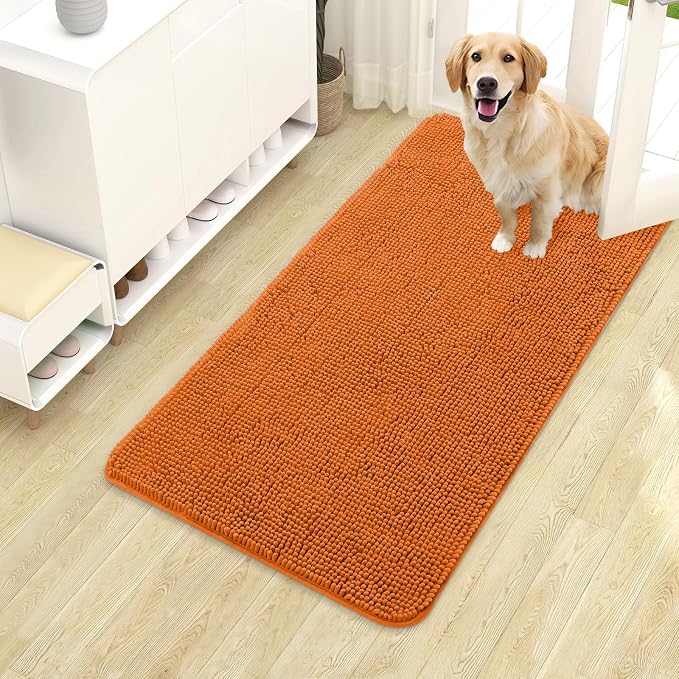 OLANLY Dog Door Mat for Muddy Paws 40x24, Super Absorbent Chenille Mud Mat | by OLANLY