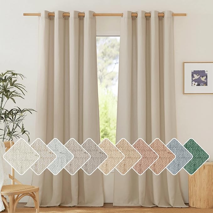 NICETOWN Thick Linen Curtains Privacy by NICETOWN