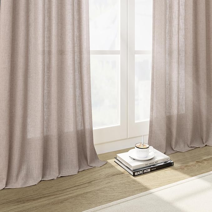 Oatmeal Linen 102 Inch Long Curtains - Image 6