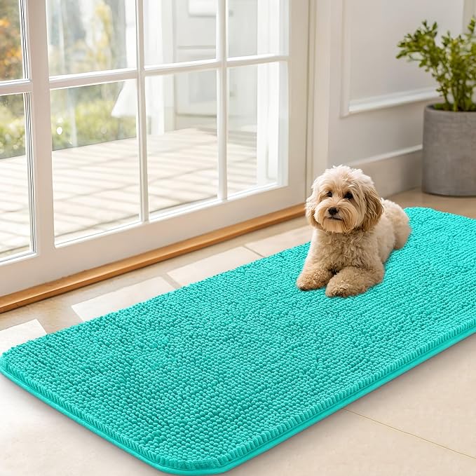 OLANLY Dog Door Mat for Muddy Paws 47x20, Super Absorbent Chenille Mud Mat | by OLANLY