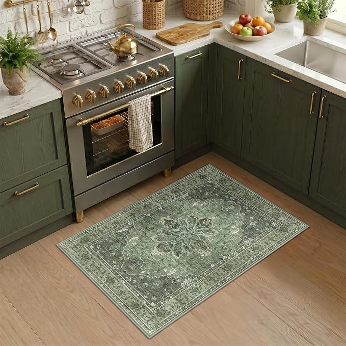 RELEANY Washable Area Rug, Small 2'x4', Water Repellent, Pet Friendly, Vintage - Image 2