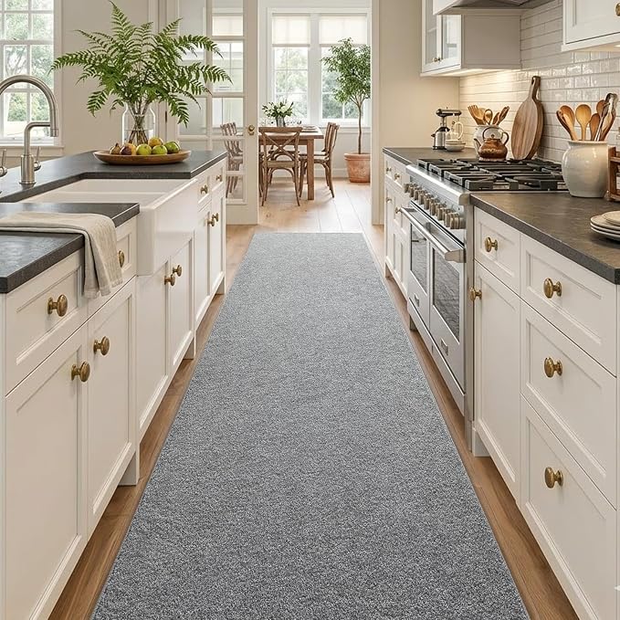 2x10 Grey Runner Rug Washable Non-Slip Soft - Image 2