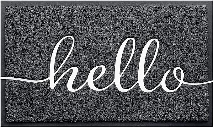 Black Door Mat Welcome Mats Outdoor Indoor Doormat by CozyBounty