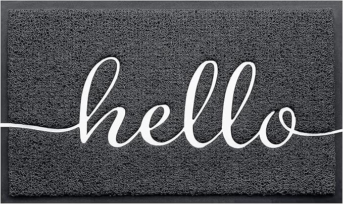 Black Door Mat Welcome Mats Outdoor Indoor Doormat by CozyBounty