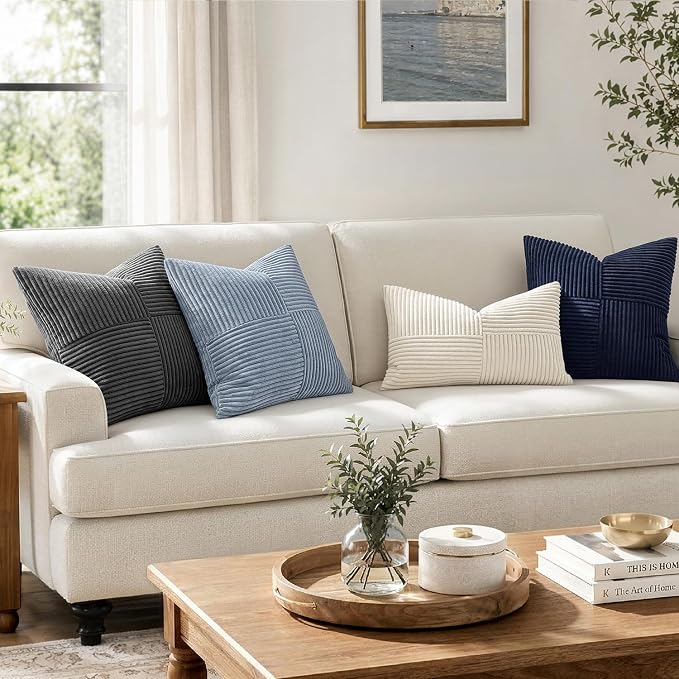 MIULEE Dusty Blue Decorative Throw Pillow Covers - Image 4