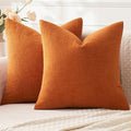MIULEE Fall Orange Chenille Couch Throw Pillow Covers, 20x20 | Set of 2 by MIULEE