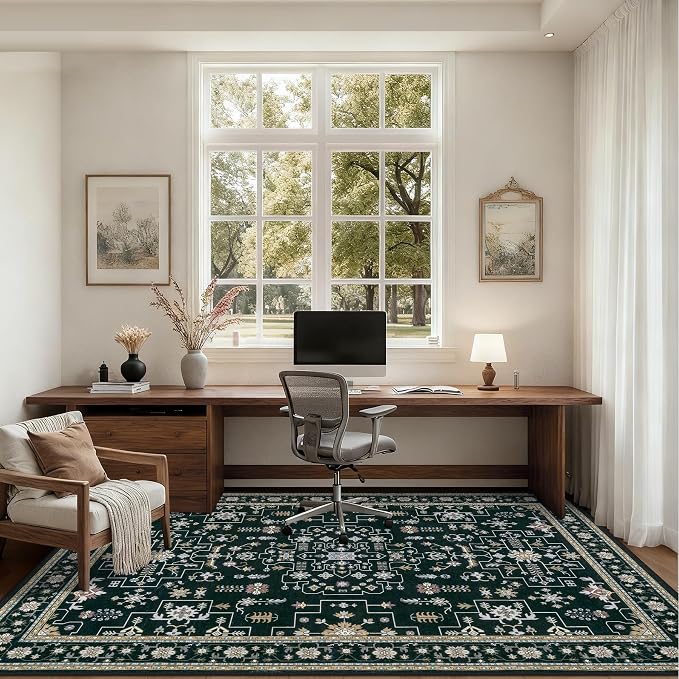 6x9 Area Rugs Living Room: Washable Vintage Rug - Image 6