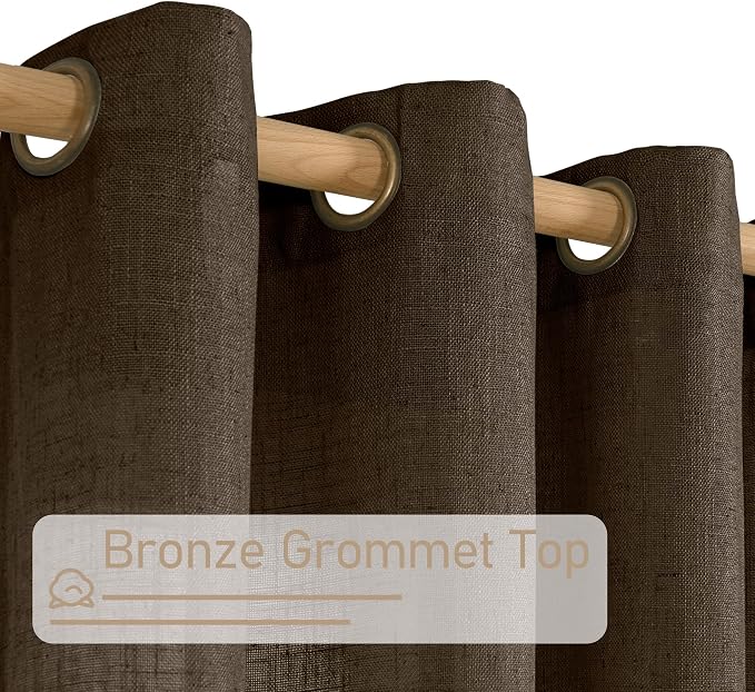 Brown Linen Curtains 48 Inch Length - Image 4