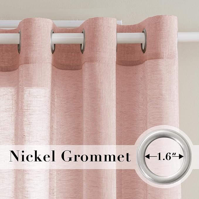 H.VERSAILTEX Linen Curtains Flax Linen Blended Curtain Panels - Image 2