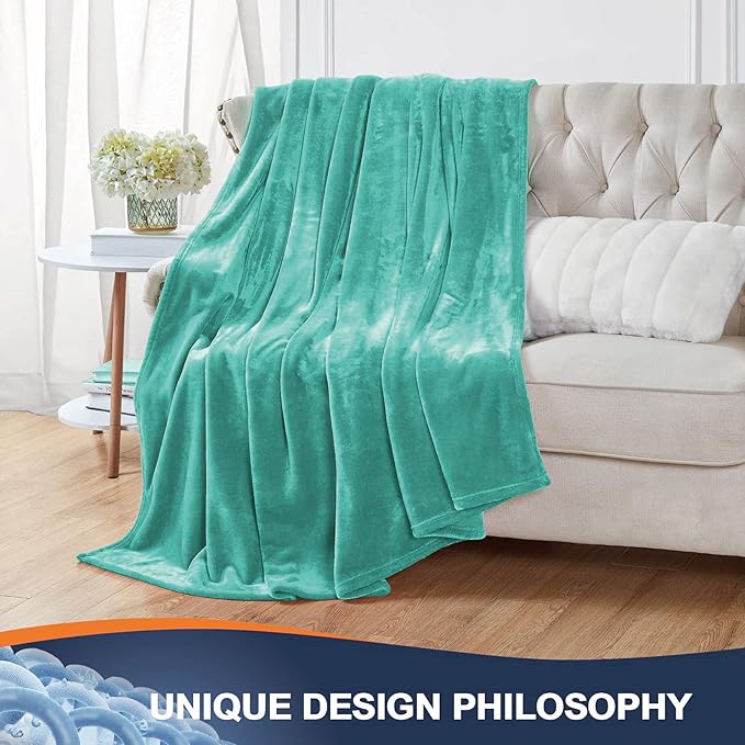 Walensee Fleece Blanket Plush Throw Fuzzy Lightweight (King Size 108x90 Turquoise) Super Soft Microfiber Flannel Blankets for Couch, Bed, Sofa Ultra Luxurious Warm and Cozy for All Seasons