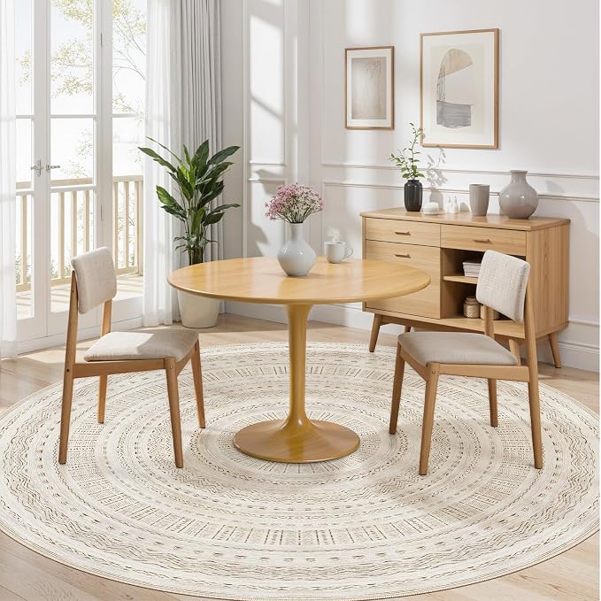 cotiled 8x8 Round Rug 8ft Circle Living Room Boho Area Rugs | Solve Modern - Image 4