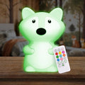 Lumipets Fiona The Fox Squishy Night Light for Kids | Silicone Mood Lamp with Tap & Remote Control | Rechargeable Color Changing Animal NightLight for Boys & Girls | Portable Nightlight with USB Cord