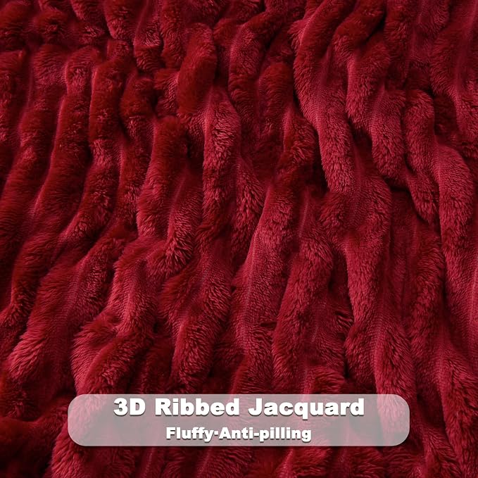 NEWCOSPLAY Fleece Ribbed Cozy Twin Blanket - Image 5
