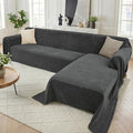 2 Pieces Sectional Couch Covers L Shaped Cover XXL Charcoal Gray | Thick by Unknown