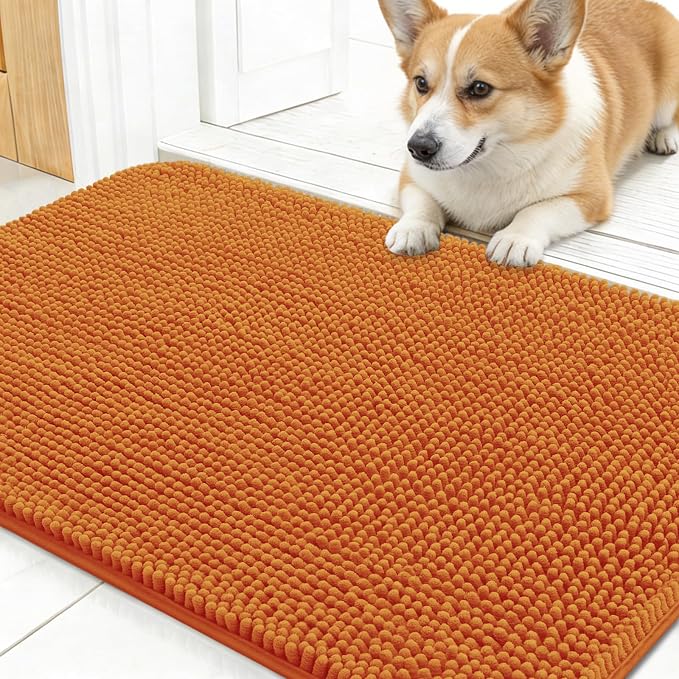 OLANLY Dog Door Mat for Muddy Paws 30x17, Super Absorbent Chenille Mud Mat | by OLANLY