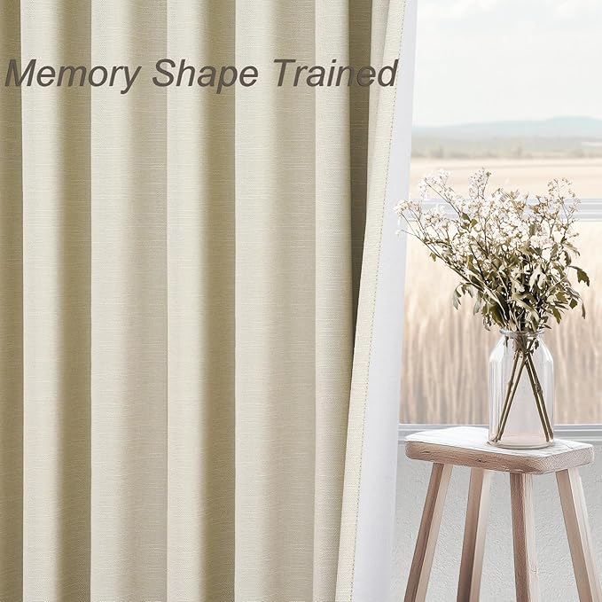 Topfinel Cream White 100% Blackout Curtains 72 Inches Long 2 Panels - Image 3
