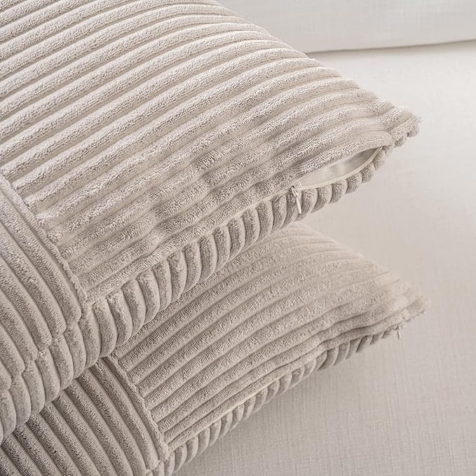 Fancy Homi Set of 2 Neutral Taupe Boho Long Lumbar Body Decorative Throw Pillow - Image 4