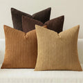 MIULEE Fall Corduroy Decorative Throw Pillow Covers Camel Brown 20x20 | Set of 4 by MIULEE