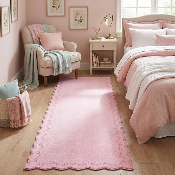GarveeHome 2.5x10 Scalloped Washable Runner Rug Long Hallway Kitchen Rug | Soft - Image 2