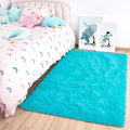 2x3 Blue Fluffy Soft Area Rug Non-Slip by ModernHomeDecor
