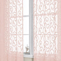 Furman Blush Sheer Curtains 63 inch Length by OWENIE
