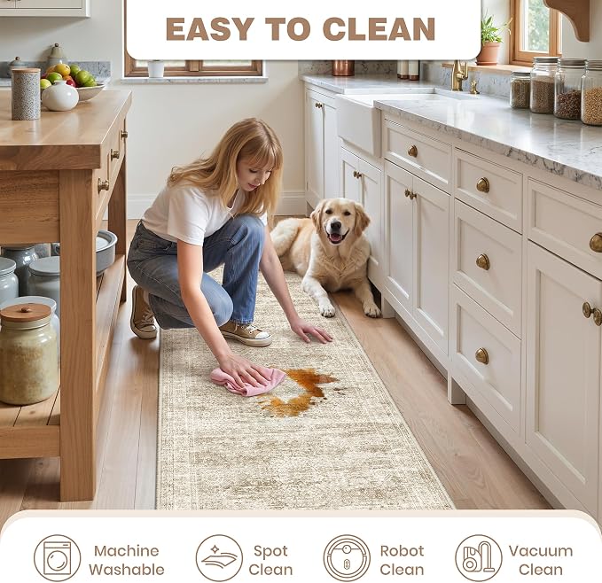 Kitchen Rugs Sets of 2, 2x3 2x4 Rug Runner, Dining Room, Soft Runner Rug - Image 9