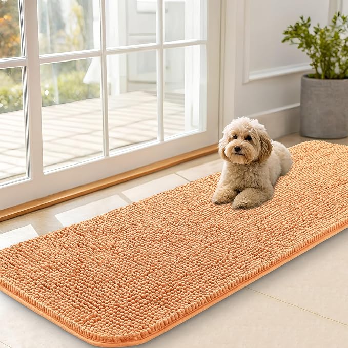 OLANLY Dog Door Mat for Muddy Paws 59x20, Super Absorbent Chenille Mud Mat | by OLANLY