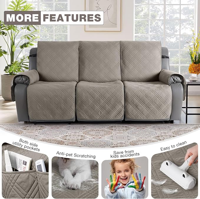 TAOCOCO 100% Waterproof Recliner Sofa Covers 3 Seater Split Couch Covers - Image 6