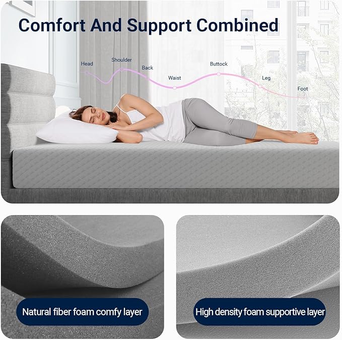 Avenco Twin Size Mattress 8 Inch, Memory Foam Twin Mattress in a Box for Comfort Sleep & Pressure Relief, CertiPUR-US Certified for Medium Firm Mattresses