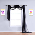 Warm Home Designs 18 Feet Long Sheer Black Window Scarf. These Long Length Valance Window Scarves are 54 X 216 Inches in Size. Great as Bed Canopy or Wedding Arch Draping Fabric. AM Black 216"
