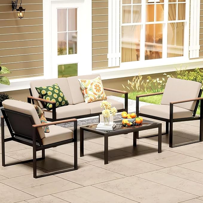 8Pcs Patio Cushion Covers, Outdoor Stretch Cushion Covers, Washable | Stretch - Image 7