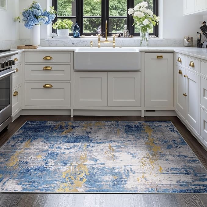 RELEANY Washable 4'x6' Abstract Area Rug - Image 3