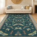 Insect Blue Green Living Room Rug 5x8 by HazoHaus