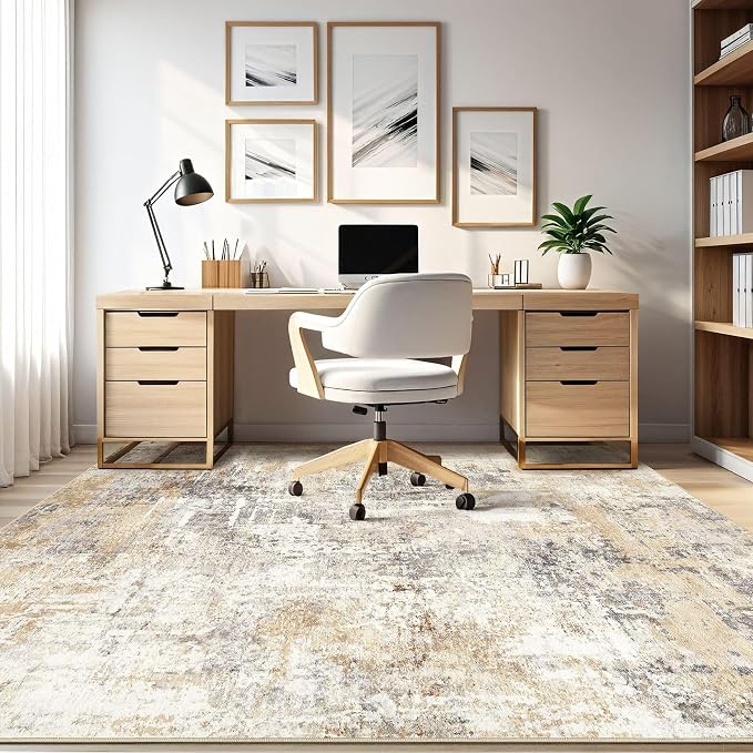 LOONGRUG Square Rug 7x7 Washable Large Neutral Modern Abstract Area Rugs | Soft - Image 8