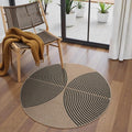 Lahome Modern Rainbow Small Round Rug, 3ft Washable Circle Rug by Lahome