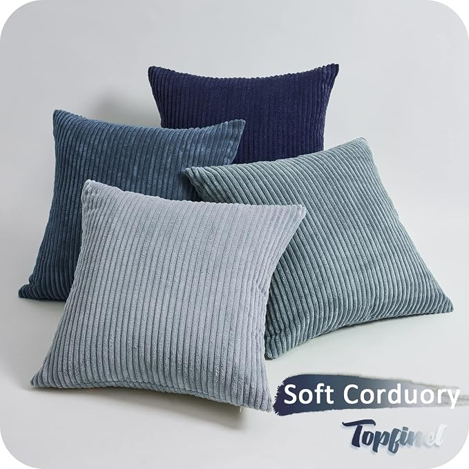 Topfinel Navy Blue Euro Shams Decorative Throw Pillow Covers 26x26 Inch Set of 4 - Image 4