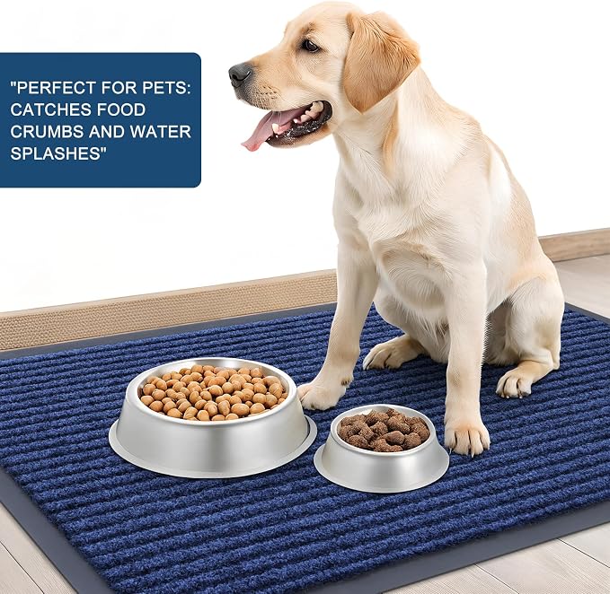 OLANLY 2-Pack Front Door Mats 29.5x17, Waterproof Heavy-Duty Doormats | Blue - Image 6