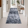 2x6 Washable Runner Rug：Modern Abstract Kitchen Carpet Black | by FXRHLP