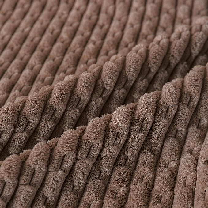 Set of 4 Light Brown Decorative Throw Pillow Covers 18x18 Inch Corduroy Pillow - Image 4