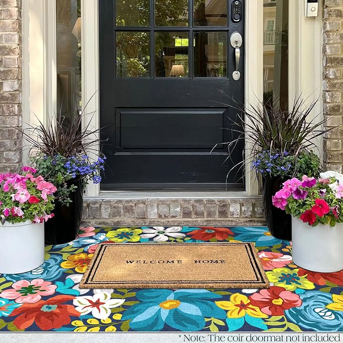 3x5 Flower Entry Rug, Washable Indoor Outdoor Mats - Image 4