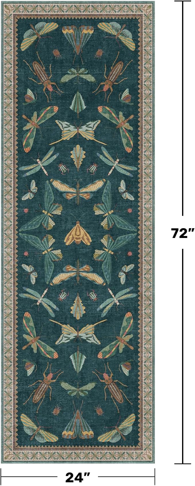 Brown and Green Kitchen Sink Runner Rug 2x6 - Image 2