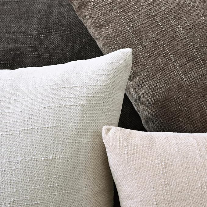 Set of 4 Soft Textured Decorative Throw Pillow Covers 16x16 Inch Cozy Farmhouse - Image 6