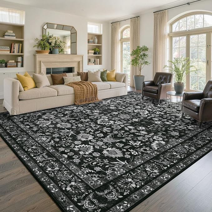 8x10 Ft Large Area Rugs for Living Room, Soft Non-Slip Machine Washable Rug by Lo%CC%80utiRootHome